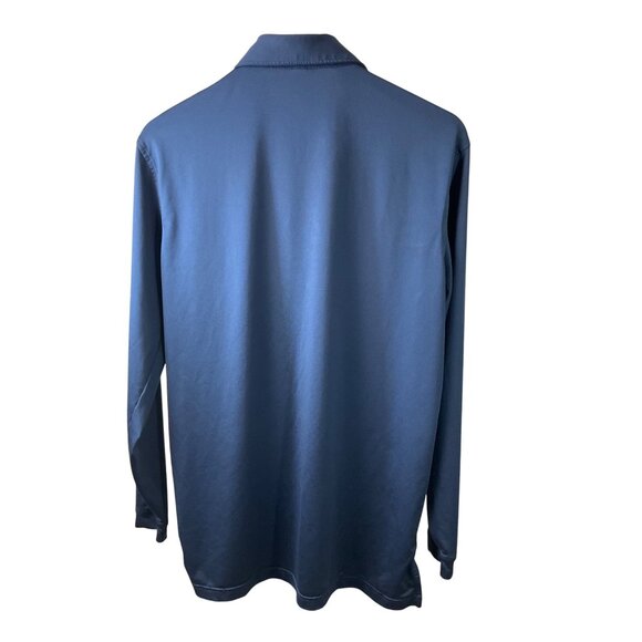 Peter Millar 1898 Logo Solid Navy Long Sleeve Jersey Polo - Small- Pre Owned - Picture 2 of 9